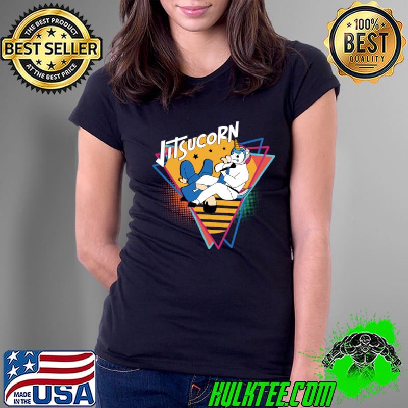 Jiu Jitsu Unicorn Retro Vintage 80S 90S Jitsucorn T-Shirt Ladies Tee Jiu Jitsu Unicorn Retro Vintage 80S 90S Jitsucorn T-Shirt Ladies Tee