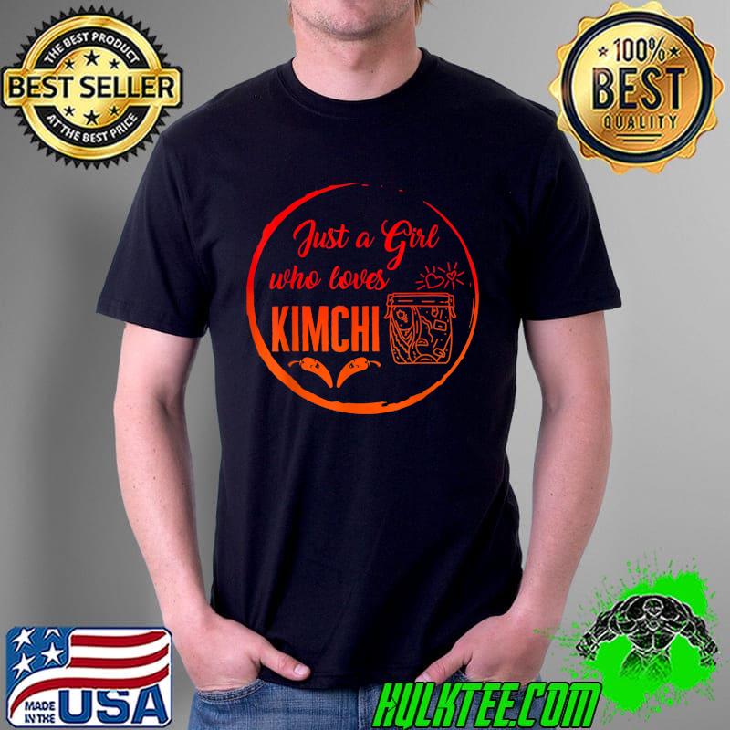 Just A Girl Who Loves Kimchi Korean Food Kdrama Heart Finger T-Shirt Unisex Just A Girl Who Loves Kimchi Korean Food Kdrama Heart Finger T-Shirt Unisex