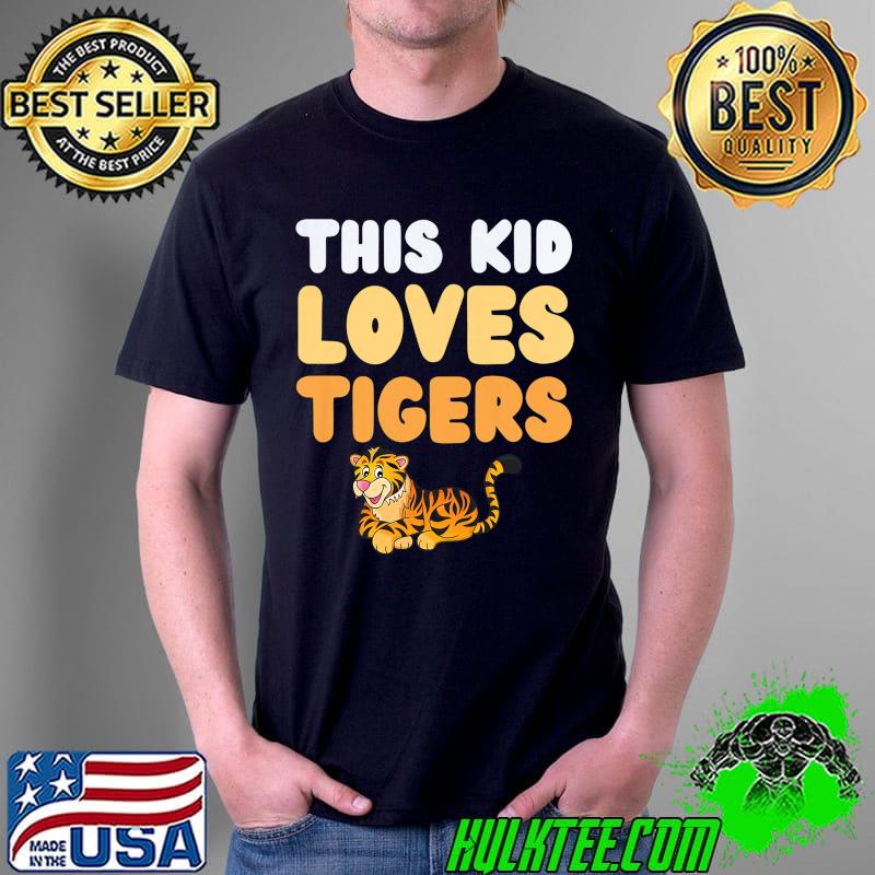Kids This Kid Loves Tigers Fun Novelty Kids Funny Zoo Animals Premium T-Shirt