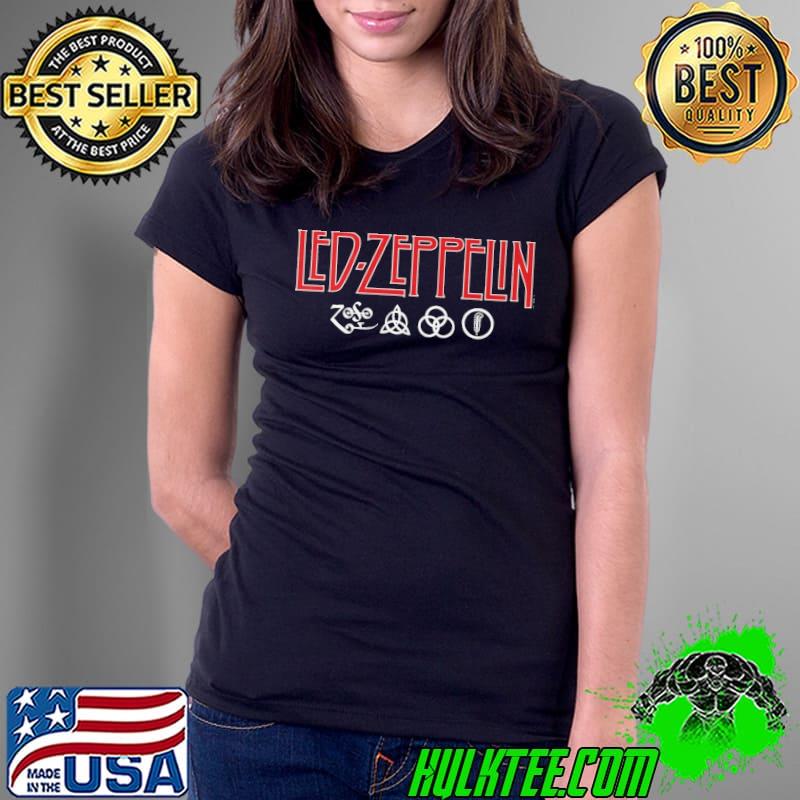 Led Zeppelin Logo And Symbols Jimmy Page Official Tee T-Shirt Ladies Tee Led Zeppelin Logo And Symbols Jimmy Page Official Tee T-Shirt Ladies Tee