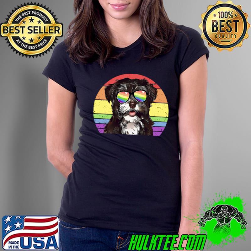 LGBTQ Havanese Dog Retro Rainbow Love Pride T- Ladies Tee LGBTQ Havanese Dog Retro Rainbow Love Pride T- Ladies Tee