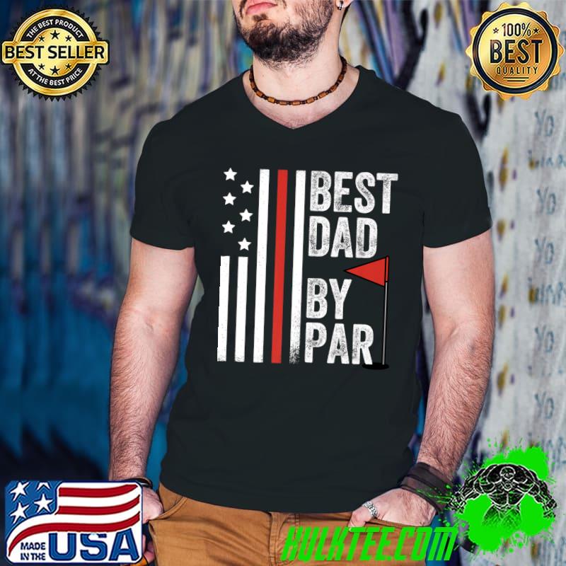 Mens Best Dad By Par Funny Fathers Day Golf Golfing American Flag Premium T-Shirt Guys V Neck Mens Best Dad By Par Funny Fathers Day Golf Golfing American Flag Premium T-Shirt Guys V Neck