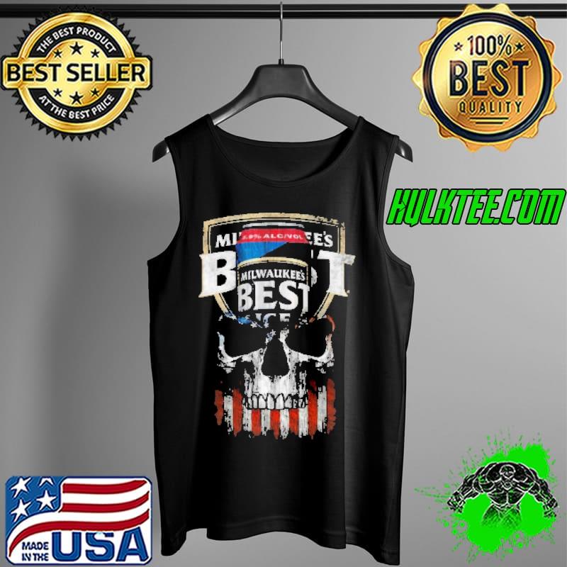 Milwaukee's Best Skull American Flag Shirt Tank Top Milwaukee's Best Skull American Flag Shirt Tank Top