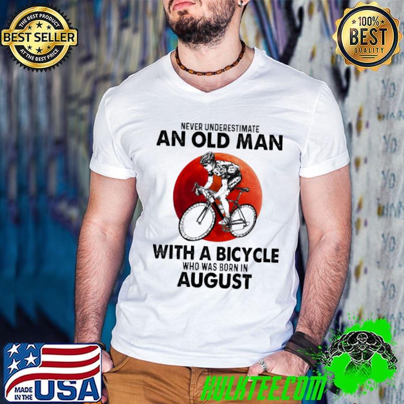 Never underestimate an old man with a bicycle who was born in august Guys V Neck Never underestimate an old man with a bicycle who was born in august Guys V Neck