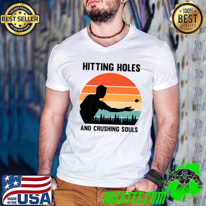 Novelty Cornhole Hitting Holes and Crushing Lawn Sports Fan Premium T-Shirt