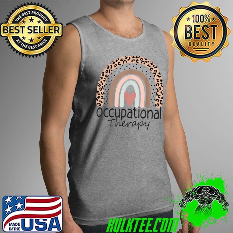 Occupational Therapy -OT Therapist OT Month Leopard Rainbow T-Shirt