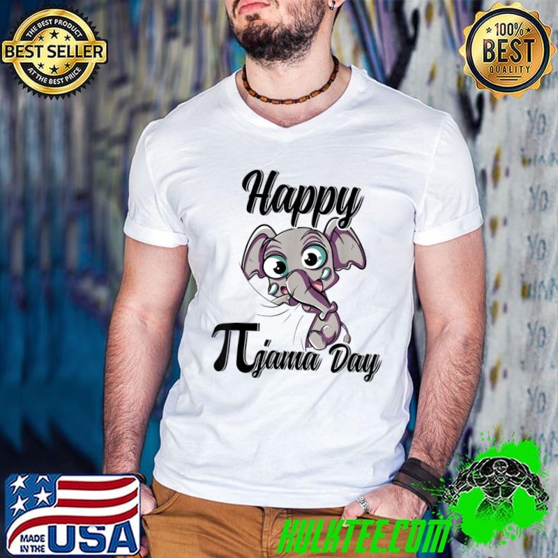 Official Happy Pi Day Pyjama Mathematic Math Teacher Pi Day elephant T-shirt