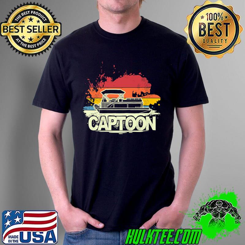 Official Pontooning Boating Captoon Pontoon Boat Captain Premium T-Shirt