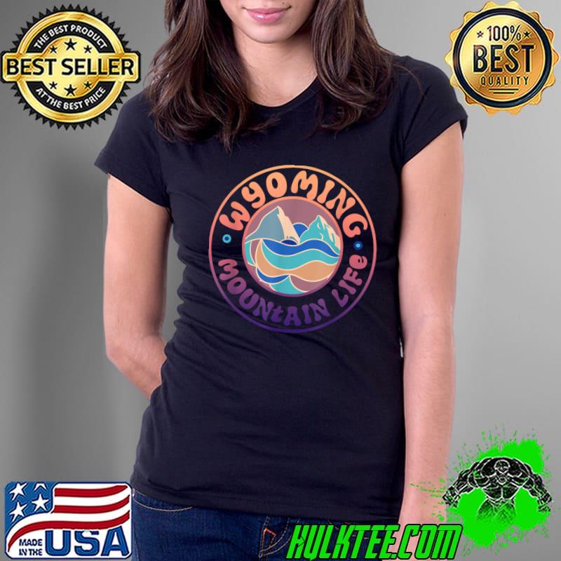 Official Wyoming Retro Vintage Outdoors Mountain Graphic Design T-Shirt Ladies Tee Official Wyoming Retro Vintage Outdoors Mountain Graphic Design T-Shirt Ladies Tee