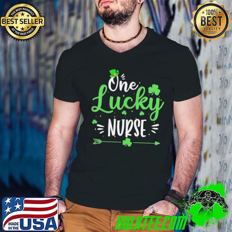 One lucky nurse vintage st patrick day irish shamrock shirt