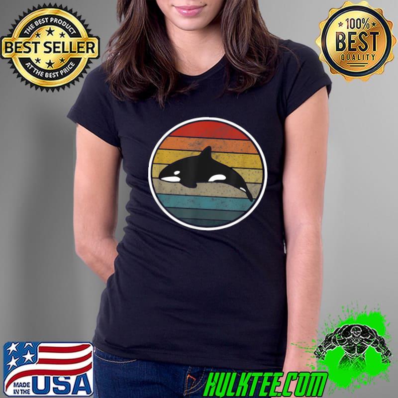 Orca Vintage Retro Art, Killer Whale T-Shirt Ladies Tee Orca Vintage Retro Art, Killer Whale T-Shirt Ladies Tee