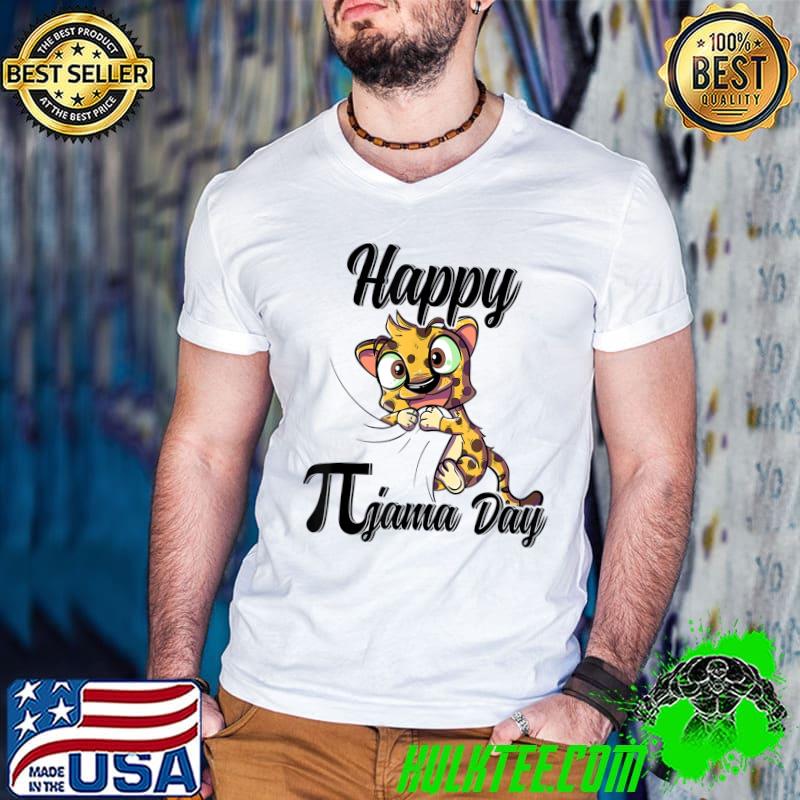 Original Happy Pi Day Pyjama Mathematic Math Teacher Pi Day Tiger T-shirt