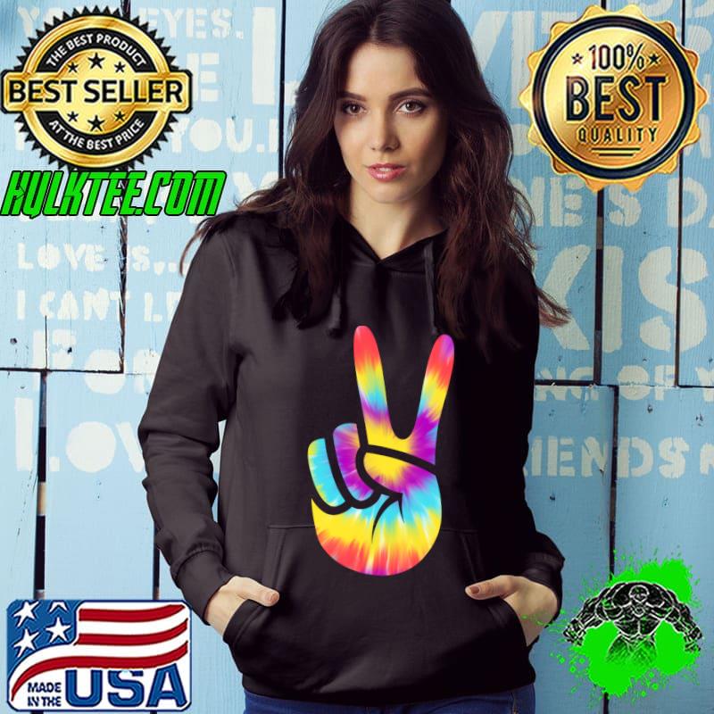Peace Hand Sign Tie Dye for Boys Girls T-shirt