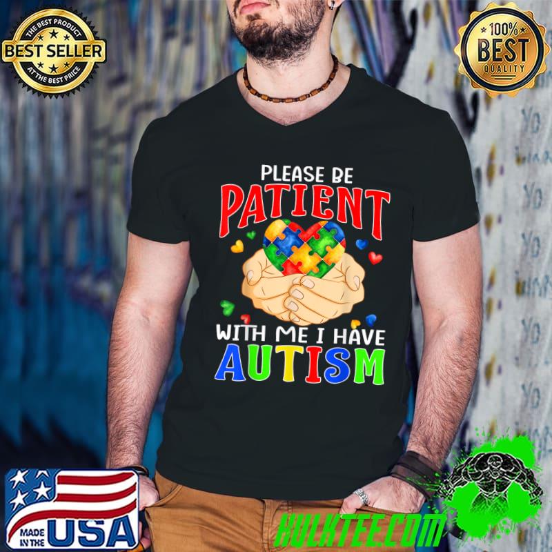 Please Be Patient With Me I Have Autism Heart T-Shirt Guys V Neck Please Be Patient With Me I Have Autism Heart T-Shirt Guys V Neck