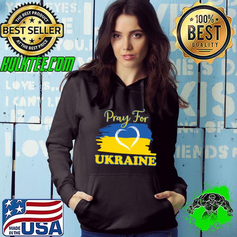 Pray for Ukraine Ukrainian Flag Heart T-shirt