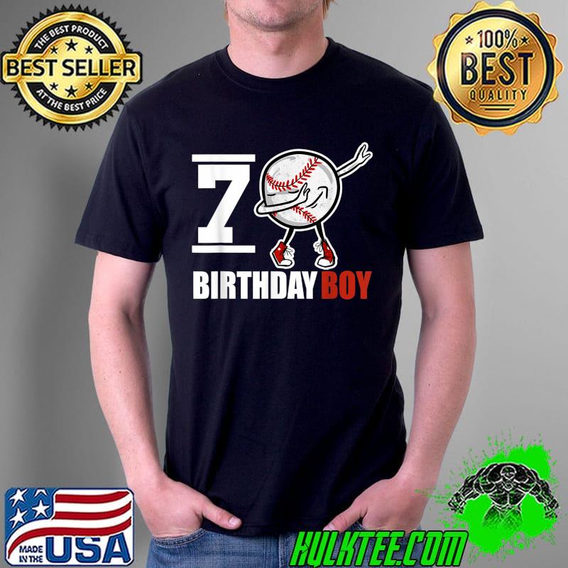 Premium Birthday boy 7 year old Baseball Player 7th birthday party T-Shirt