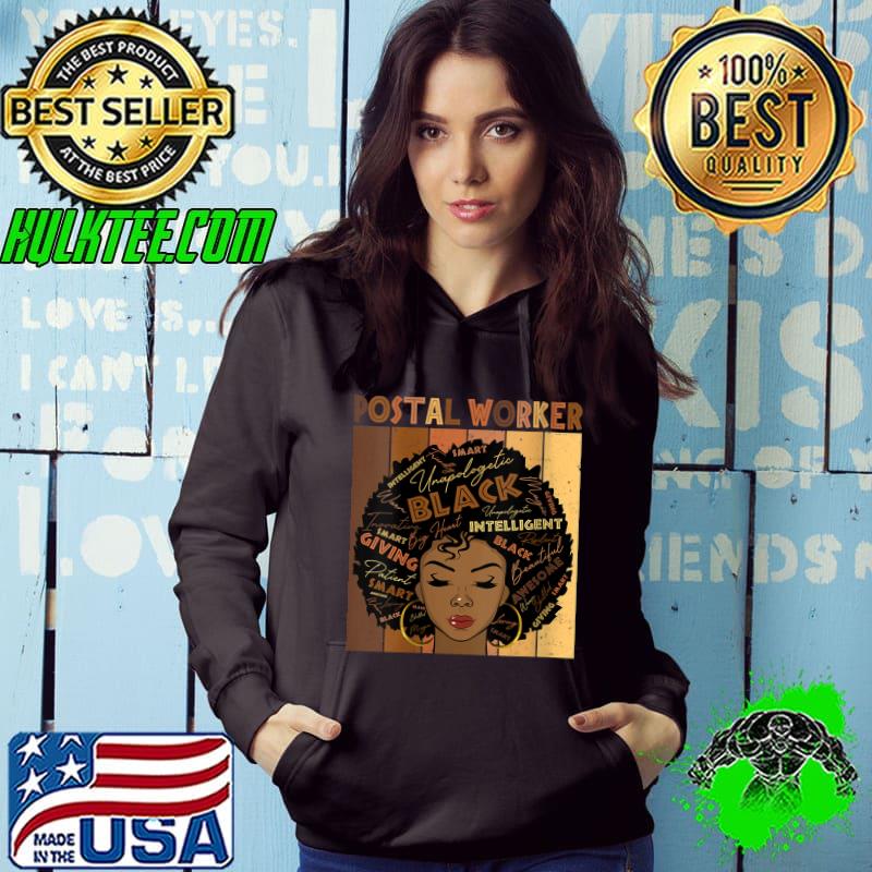Premium Melanin Postal Worker Afro Hair Black History Month T- Hoodie Premium Melanin Postal Worker Afro Hair Black History Month T- Hoodie