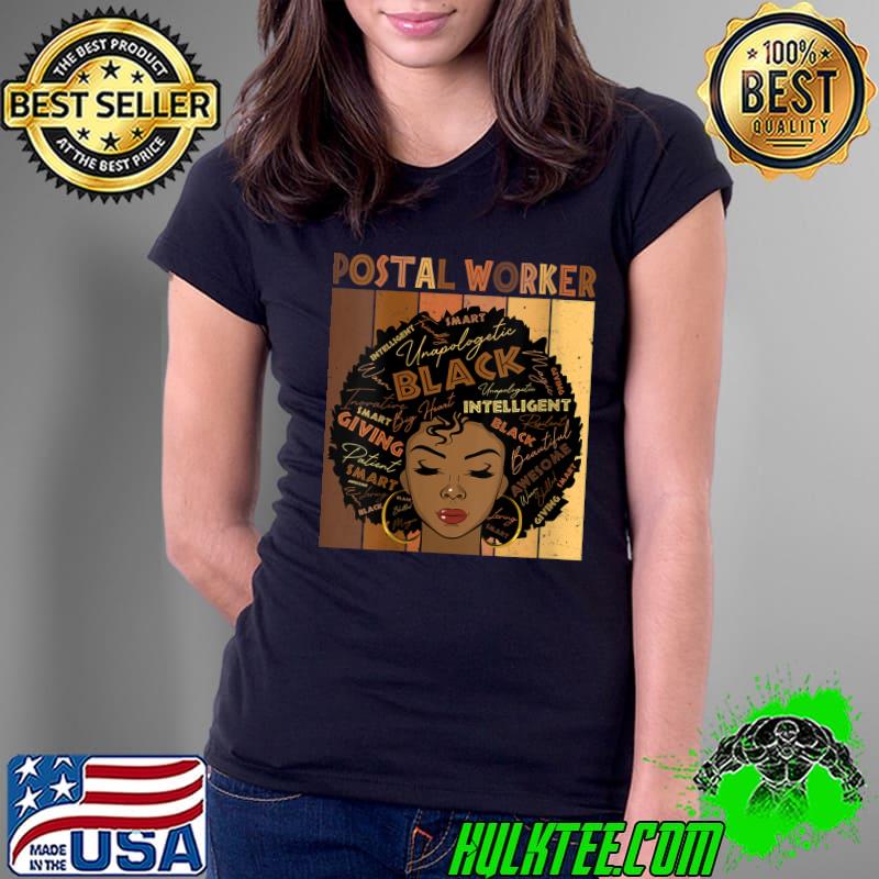 Premium Melanin Postal Worker Afro Hair Black History Month T- Ladies Tee Premium Melanin Postal Worker Afro Hair Black History Month T- Ladies Tee