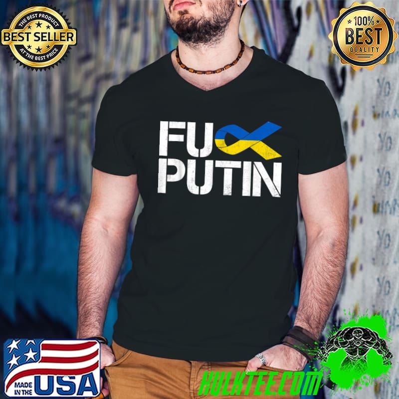 Puck Futin Ukraine Ribbon Stand With Ukraine Support Ukraine T-Shirt