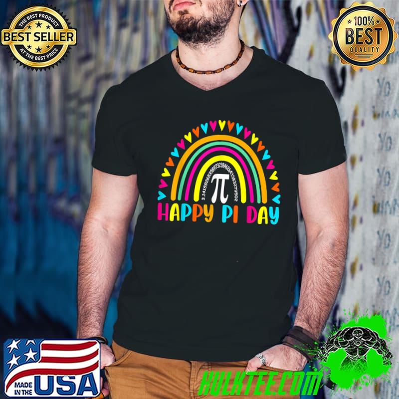 Rainbow Happy Pi Day Math Teacher boys girls Pi day T-Shirt