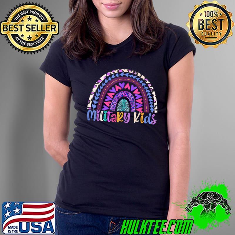 Rainbow Purple up Day For military kids CHILD Purple Up 2022 T-Shirt Ladies Tee Rainbow Purple up Day For military kids CHILD Purple Up 2022 T-Shirt Ladies Tee