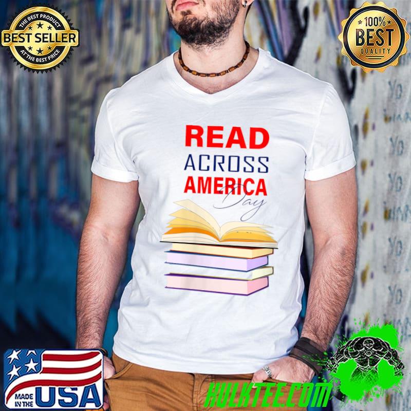 Reads Across That America Reading Lover Teacher Reader Lover T- Guys V Neck Reads Across That America Reading Lover Teacher Reader Lover T- Guys V Neck