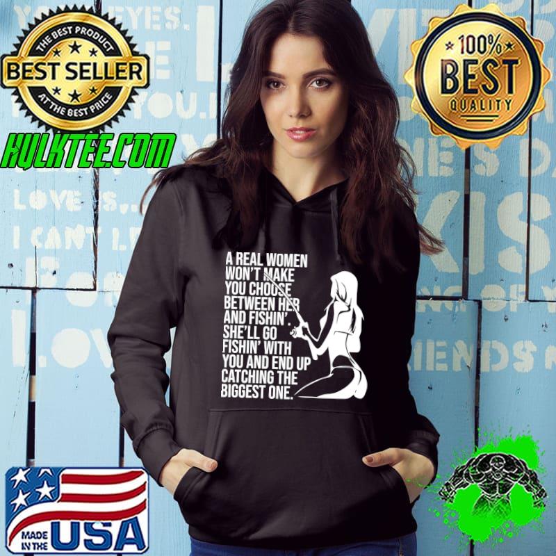 Real Fishin' women Funny Fishing Fisherman Humor T-shirt
