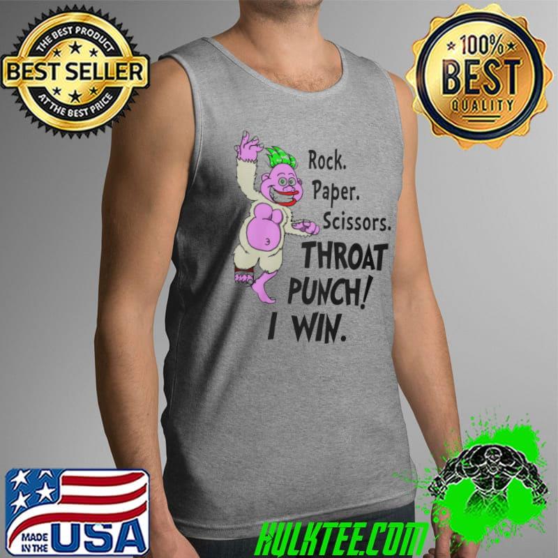Rock paper scissors throat punch i win shirt