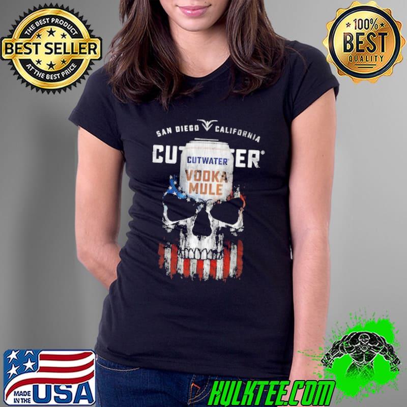 San Diego California Cutwater Skull American Flag Shirt Ladies Tee San Diego California Cutwater Skull American Flag Shirt Ladies Tee