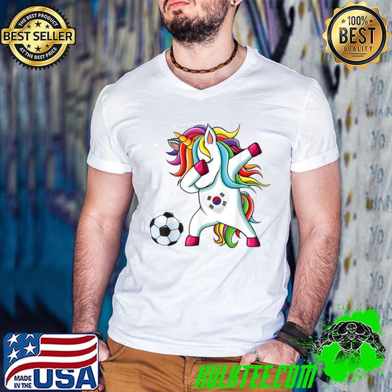 South Korea Dabbing Soccer Unicorn South Korean Fan T-Shirt