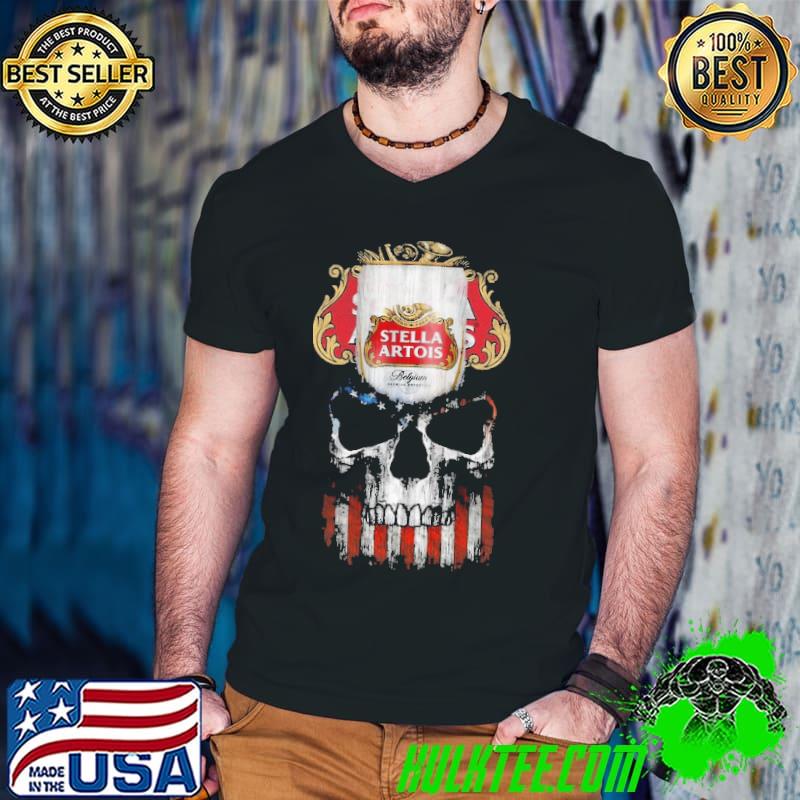 Stella Artois Skull American Flag Shirt