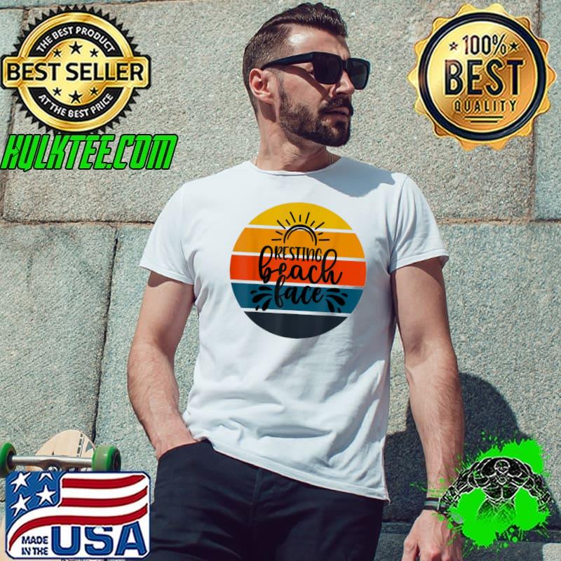 Sunset resting face beach cruise summer vacation shirt