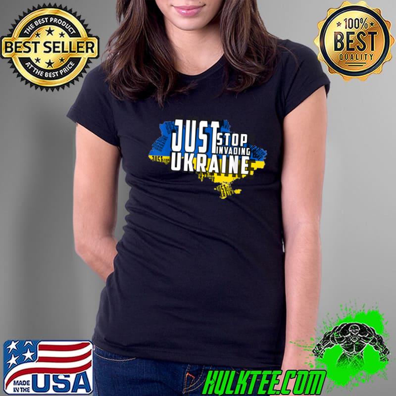 Support I Stand With Ukraine American Ukrainian Flag T- Ladies Tee Support I Stand With Ukraine American Ukrainian Flag T- Ladies Tee