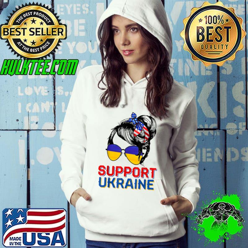 Support Ukraine Shirt Woman Flag American Ukrainian Roots T-Shirt