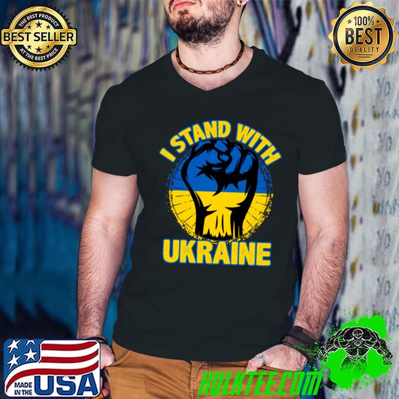 Support Ukrainian Flag I Stand With Ukraine T- Guys V Neck Support Ukrainian Flag I Stand With Ukraine T- Guys V Neck