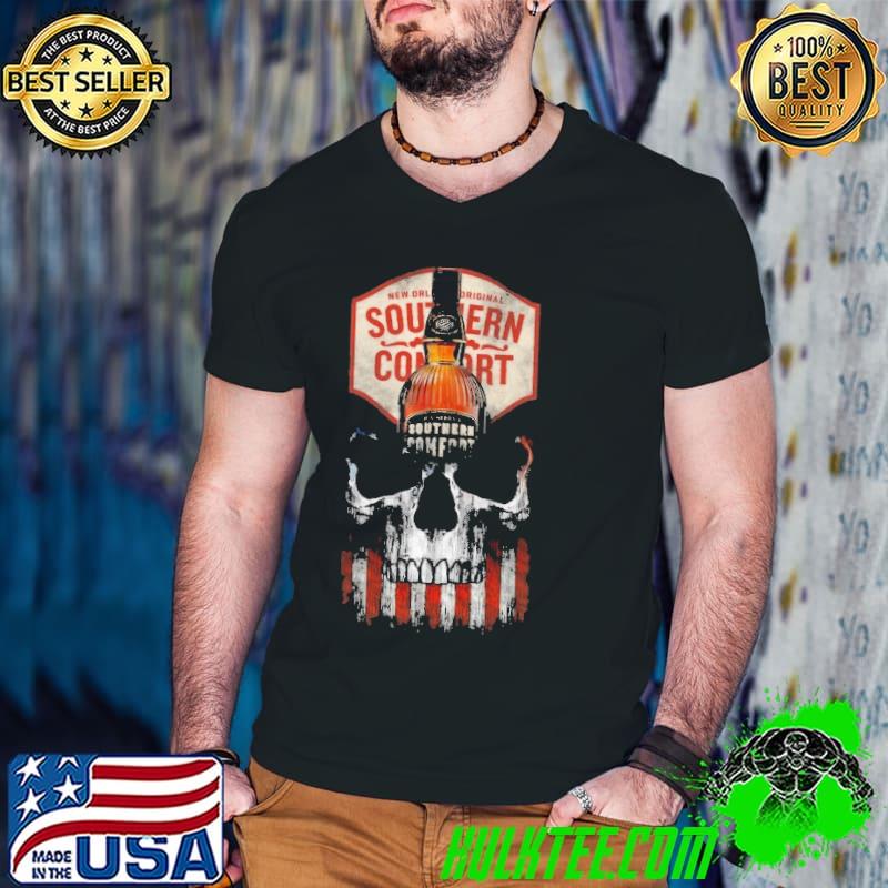 Tequila Southern Comfort Skull American Flag Shirt