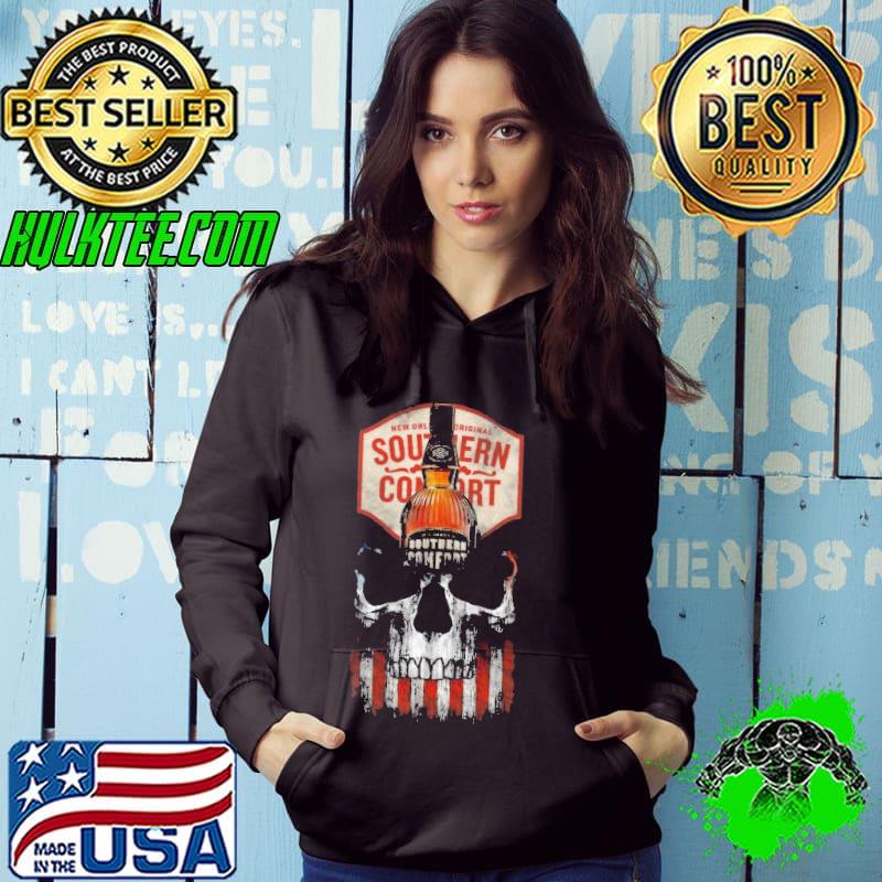 Tequila Southern Comfort Skull American Flag Shirt Hoodie Tequila Southern Comfort Skull American Flag Shirt Hoodie
