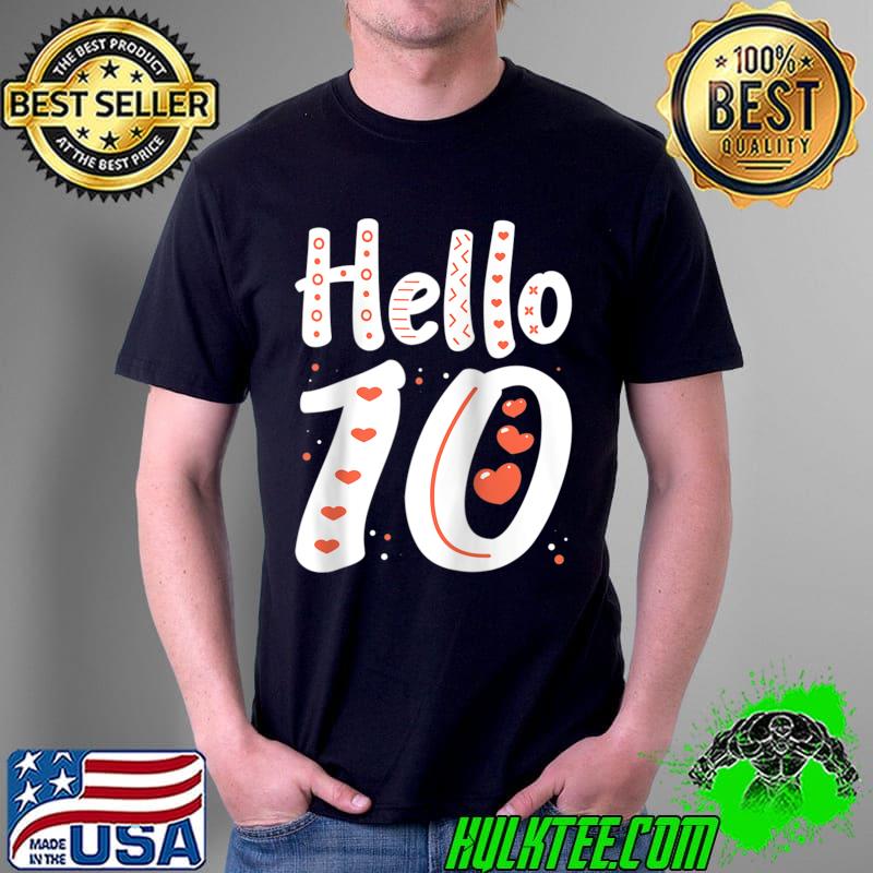 Top 10th Birthday, For Girls, Hello 10, Ten, 10 Years Old, Cute T-shirt
