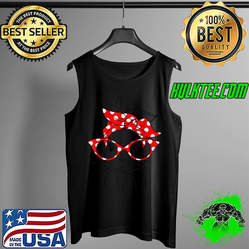 Top Easter Cute Bunny Face Leopard Glasses Easter Girls Women T-Shirt Tank Top Top Easter Cute Bunny Face Leopard Glasses Easter Girls Women T-Shirt Tank Top