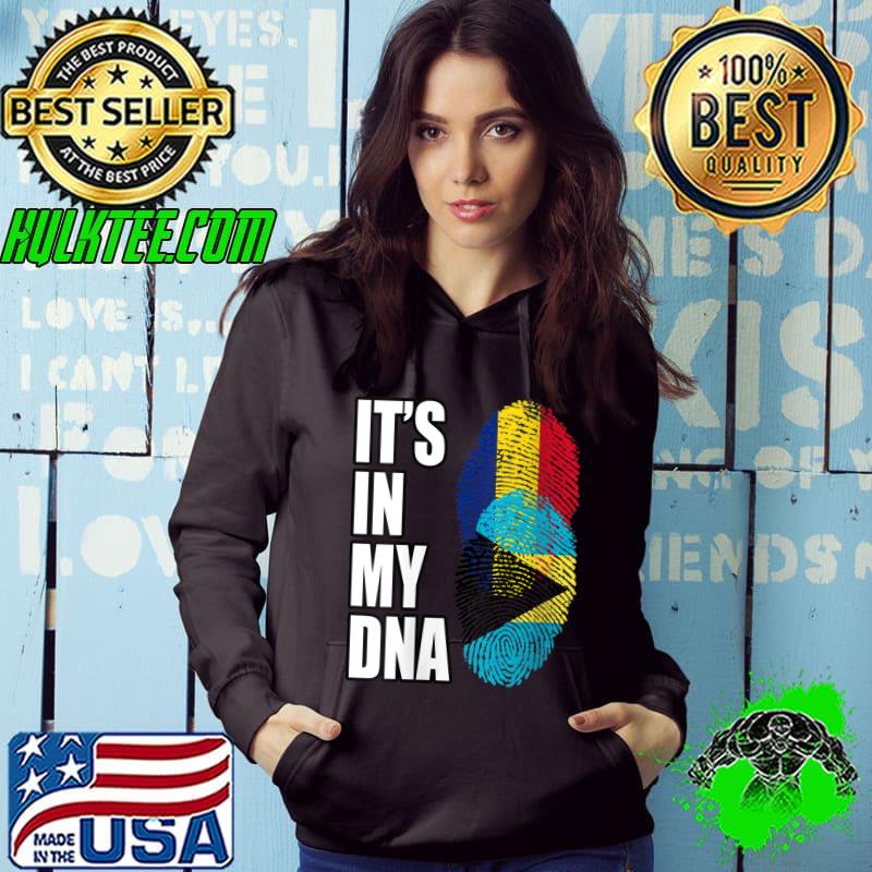 Top Romanian And Bahamian Vintage Heritage DNA Flag T-shirt