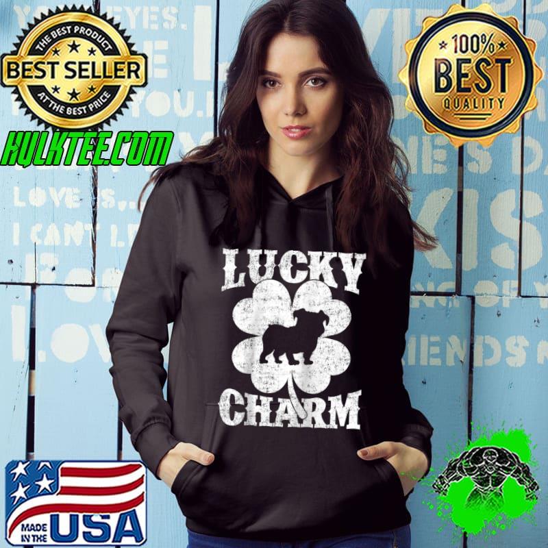 Top Shamrock Leaf Lucky Charm Bulldog St Patrick's Day T-shirt