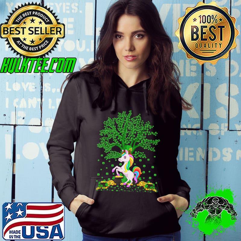 Top Unicorn Lover Funny Shamrock Tree Unicorn St. Patrick's Day Premium T-Shirt
