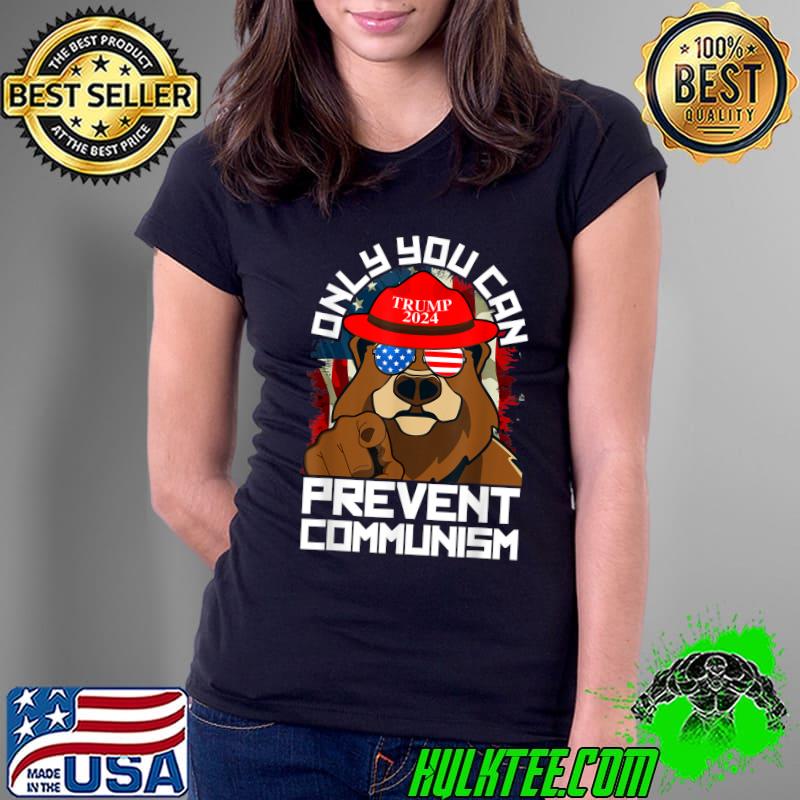 Trump Bear 45 47 MAGA 2024 Only You Can Prevent Communism T-Shirt Ladies Tee Trump Bear 45 47 MAGA 2024 Only You Can Prevent Communism T-Shirt Ladies Tee