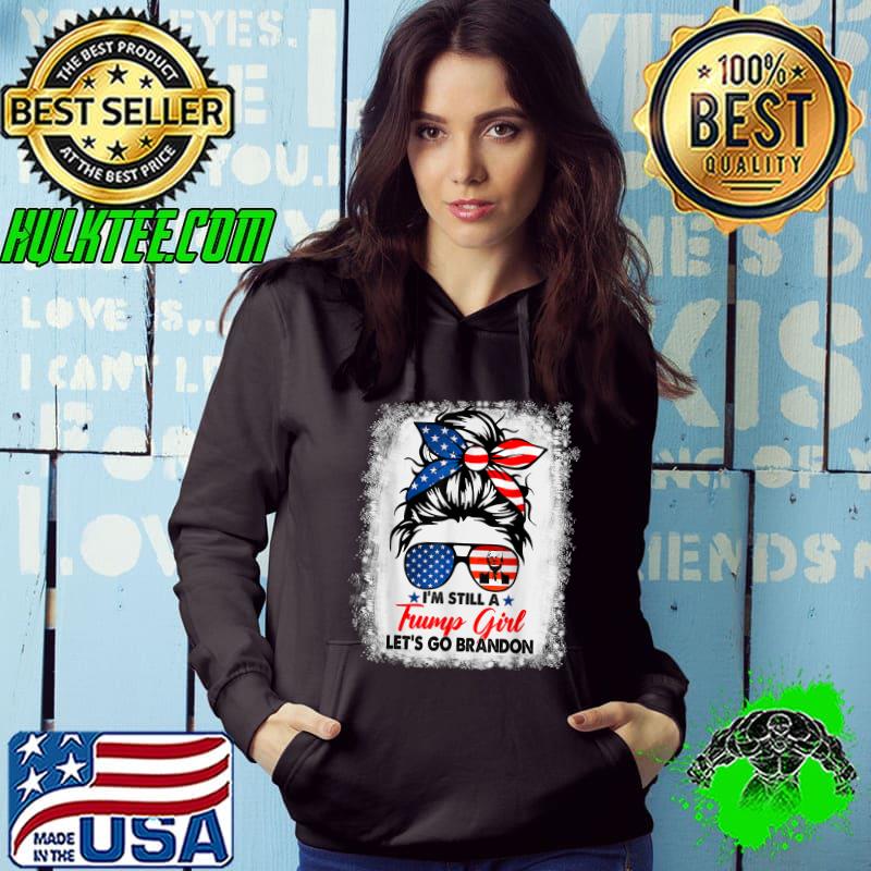 Trump Girl Let's Go Branson Brandon Messy Bun Bleached T-Shirt