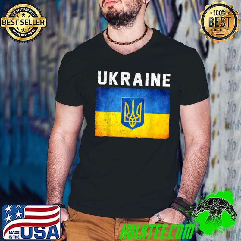 Ukraine Coat Of Arms Gift For Patriotic Support Lover T-Shirt Guys V Neck Ukraine Coat Of Arms Gift For Patriotic Support Lover T-Shirt Guys V Neck