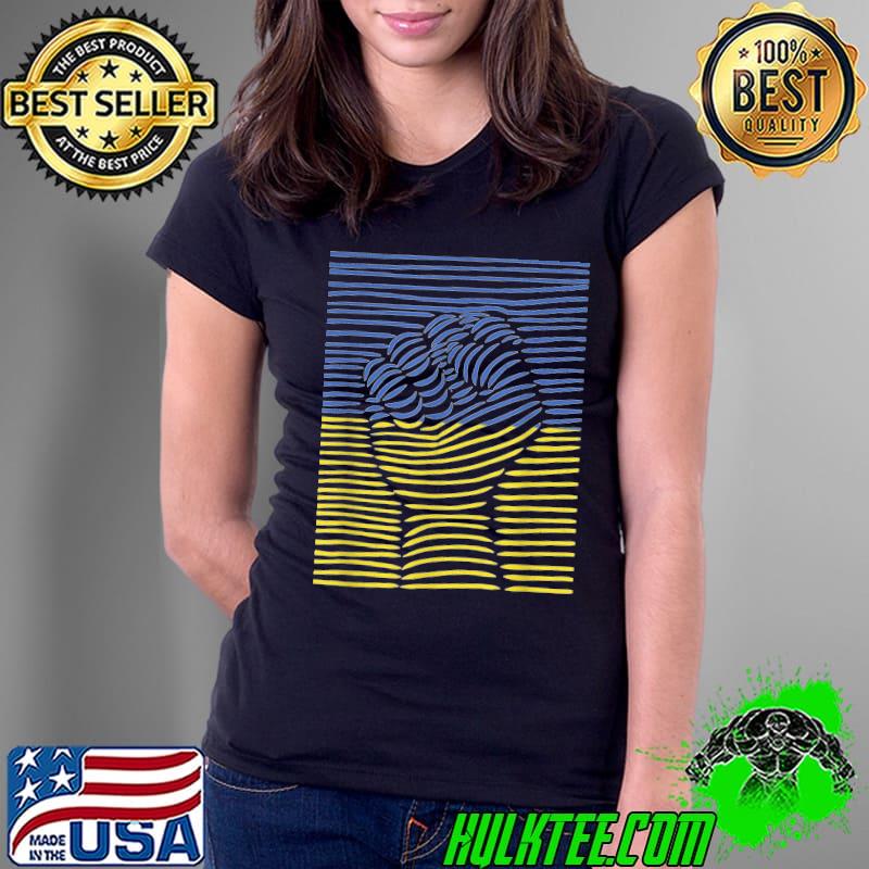 UKRAINE FLAG FIST STAND WITH UKRAINE UKRAINIAN COLOR T-Shirt Ladies Tee UKRAINE FLAG FIST STAND WITH UKRAINE UKRAINIAN COLOR T-Shirt Ladies Tee