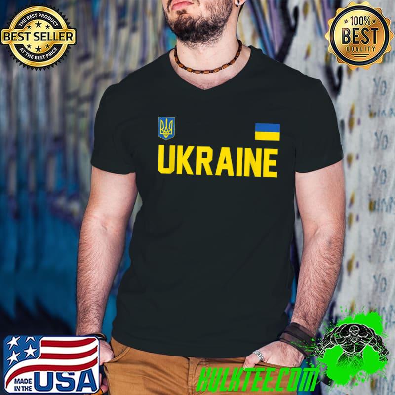 Ukrainian Flag Vintage Heritage T-Shirt Guys V Neck Ukrainian Flag Vintage Heritage T-Shirt Guys V Neck