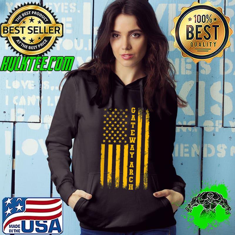 USA American Flag - National Park Gateway Arch T-Shirt Hoodie USA American Flag - National Park Gateway Arch T-Shirt Hoodie
