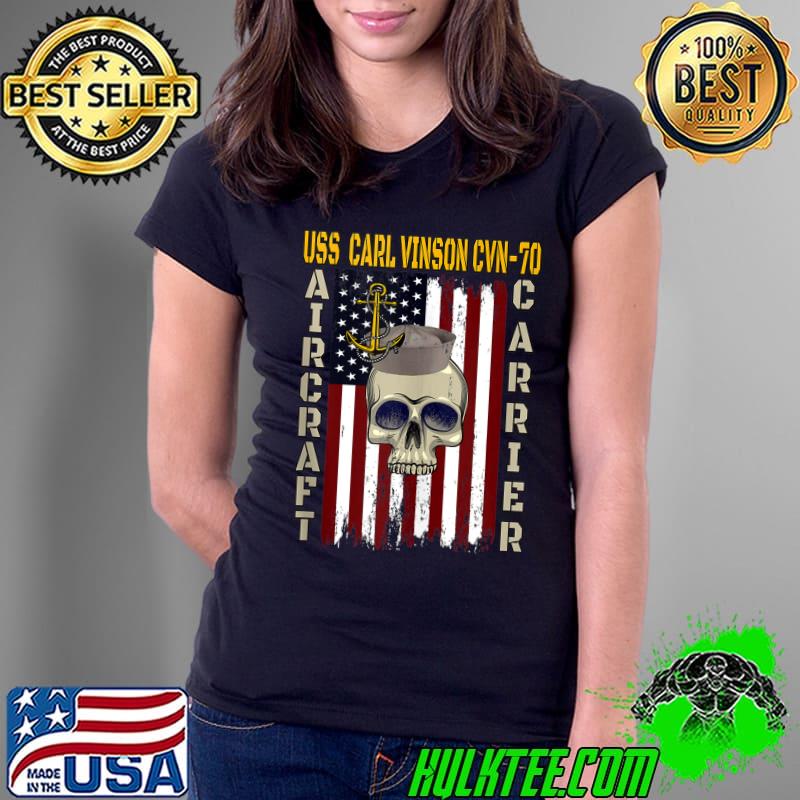 USS Carl Vinson CVN-70 Veterans Day Dad Boy Son Grandpa T- Ladies Tee USS Carl Vinson CVN-70 Veterans Day Dad Boy Son Grandpa T- Ladies Tee