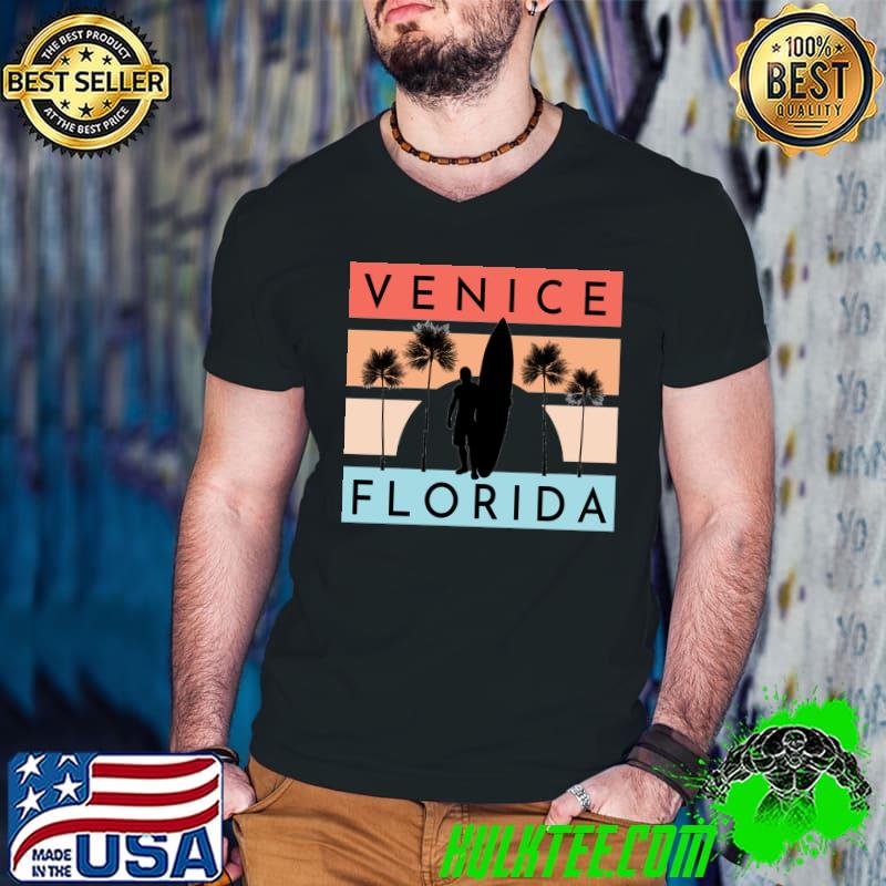 Venice Florida Beach Surfing Summer Vacation T-Shirt Guys V Neck Venice Florida Beach Surfing Summer Vacation T-Shirt Guys V Neck